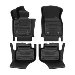 A set of black TuxMat car floor mats for MINI Cooper models.