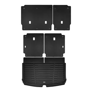 A set of black TuxMat trunk mats for Volkswagen Atlas models.