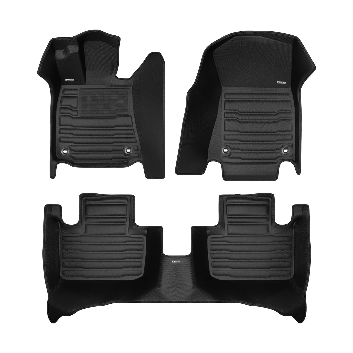 A set of black TuxMat car floor mats for Lexus IS models.
