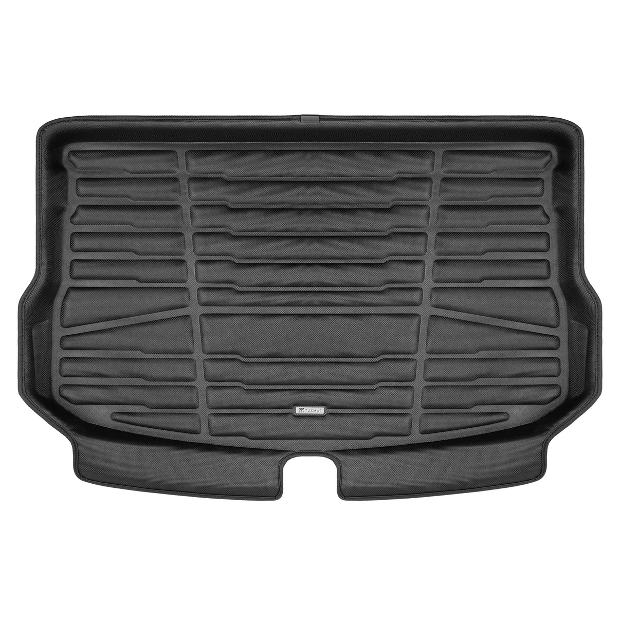 A set of black TuxMat trunk mats for Chevrolet Bolt EV models.
