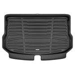A set of black TuxMat trunk mats for Chevrolet Bolt EV models.