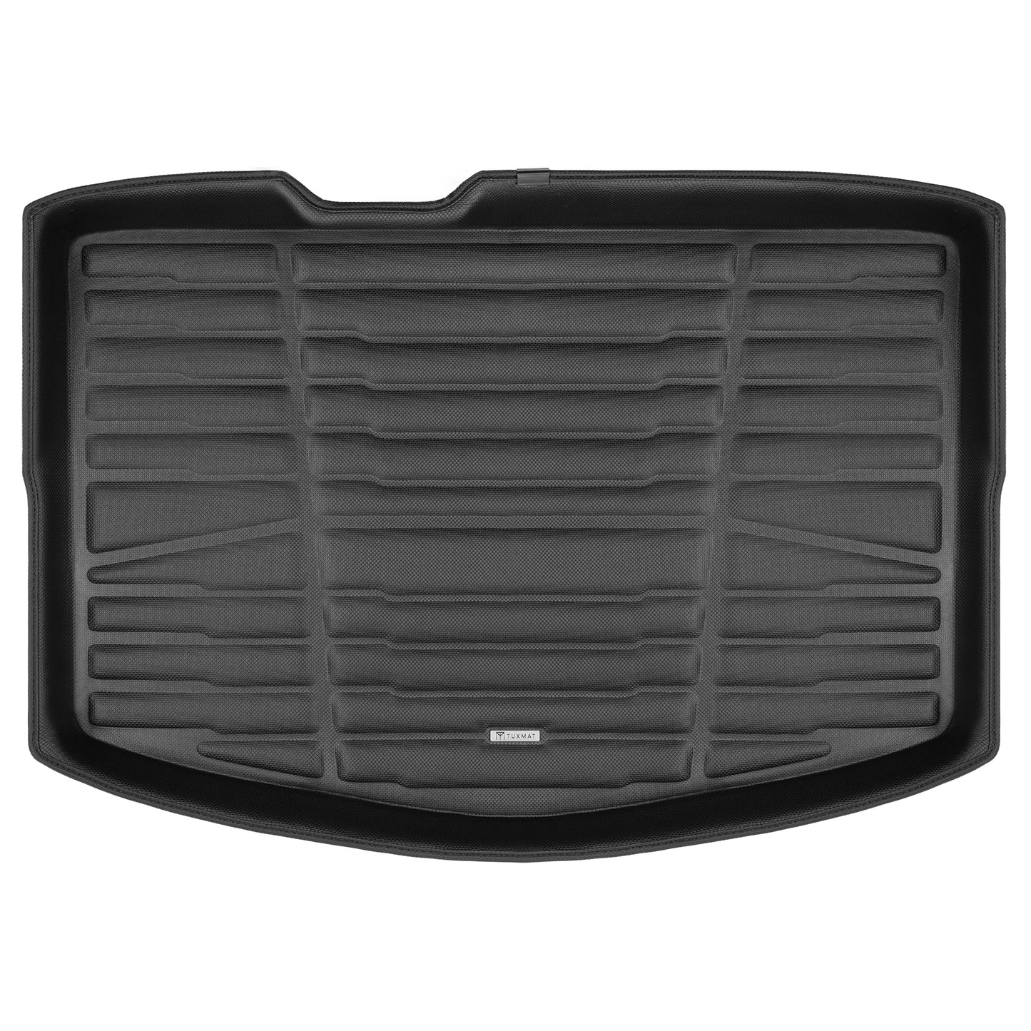 A set of black TuxMat trunk mats for Chevrolet Bolt EV models.