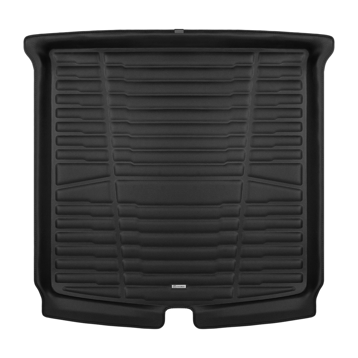 A set of black TuxMat trunk mats for Volkswagen Tiguan models.