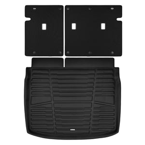 A set of black TuxMat trunk mats for Kia Forte models.