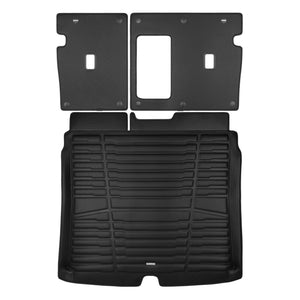 A set of black TuxMat trunk mats for Volvo EX40 models.