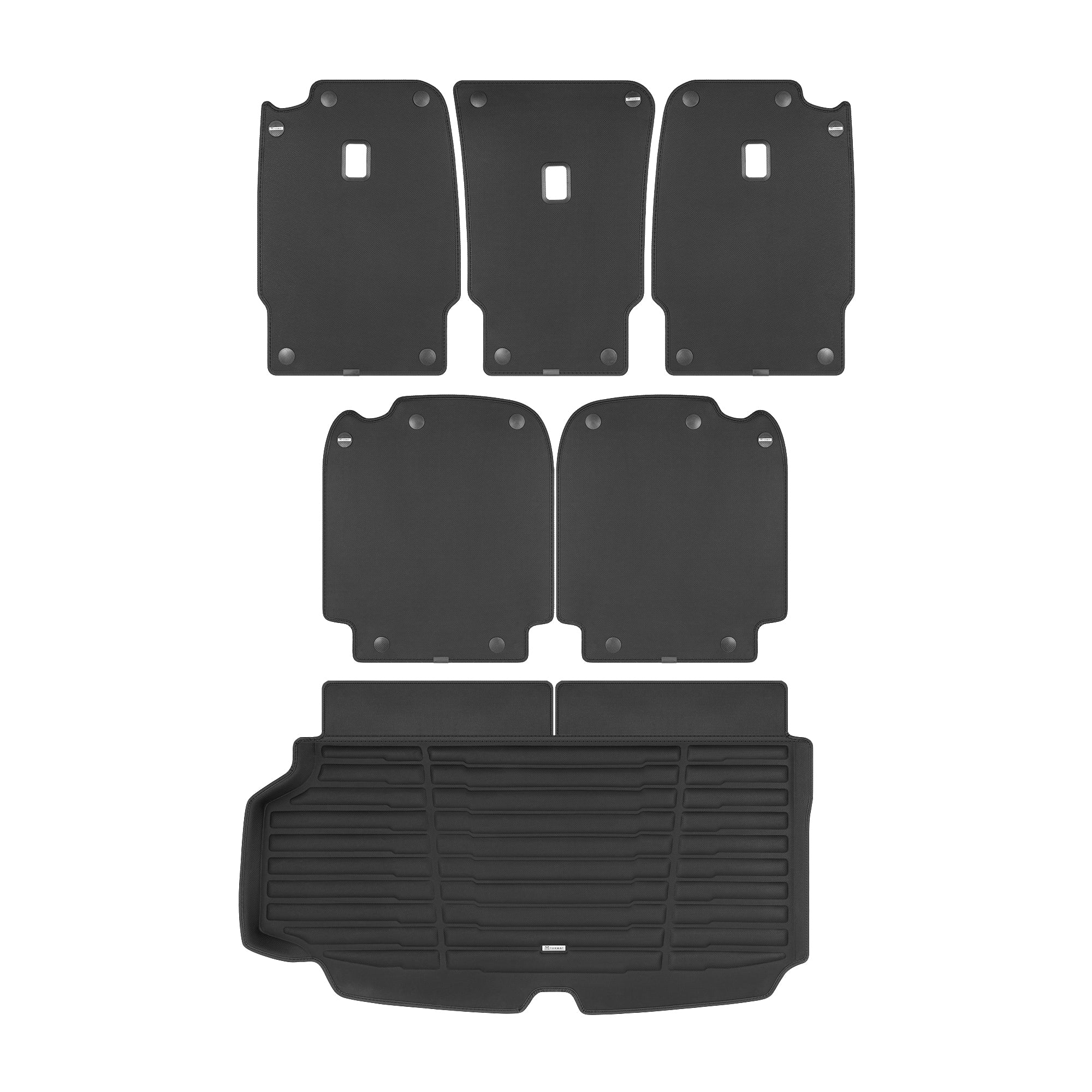 A set of black TuxMat trunk mats for Volvo XC90 models.