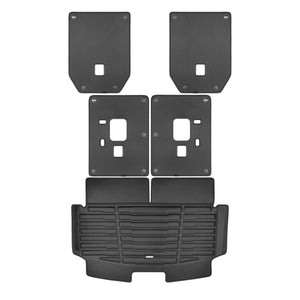 A set of black TuxMat trunk mats for Dodge Durango 6-Seater models.