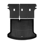 A set of black TuxMat trunk mats for Nissan Kicks models.