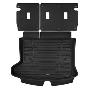 A set of black TuxMat trunk mats for Cadillac XT4 models.