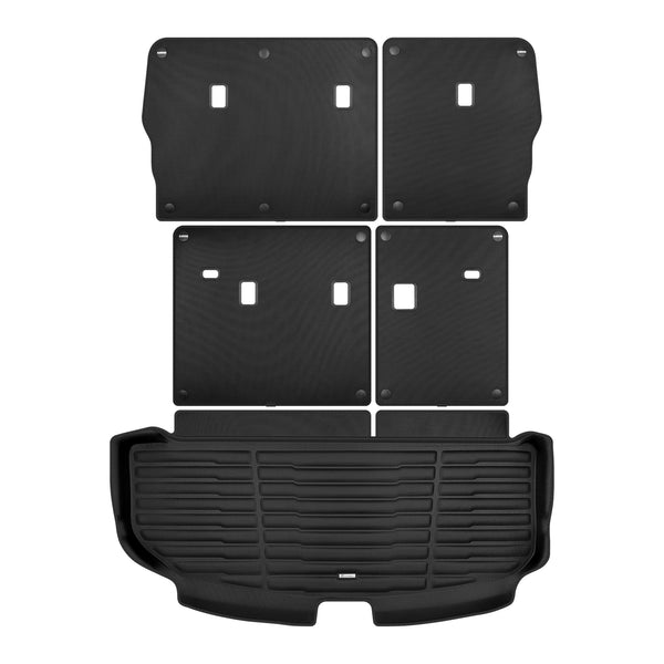 A set of black TuxMat trunk mats for Kia Telluride models.