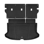 A set of black TuxMat trunk mats for Kia Soul models.
