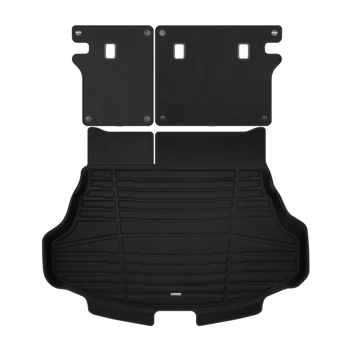 A set of black TuxMat trunk mats for Lexus UX models.