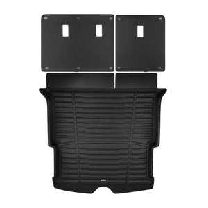 A set of black TuxMat trunk mats for Chevrolet Blazer models.