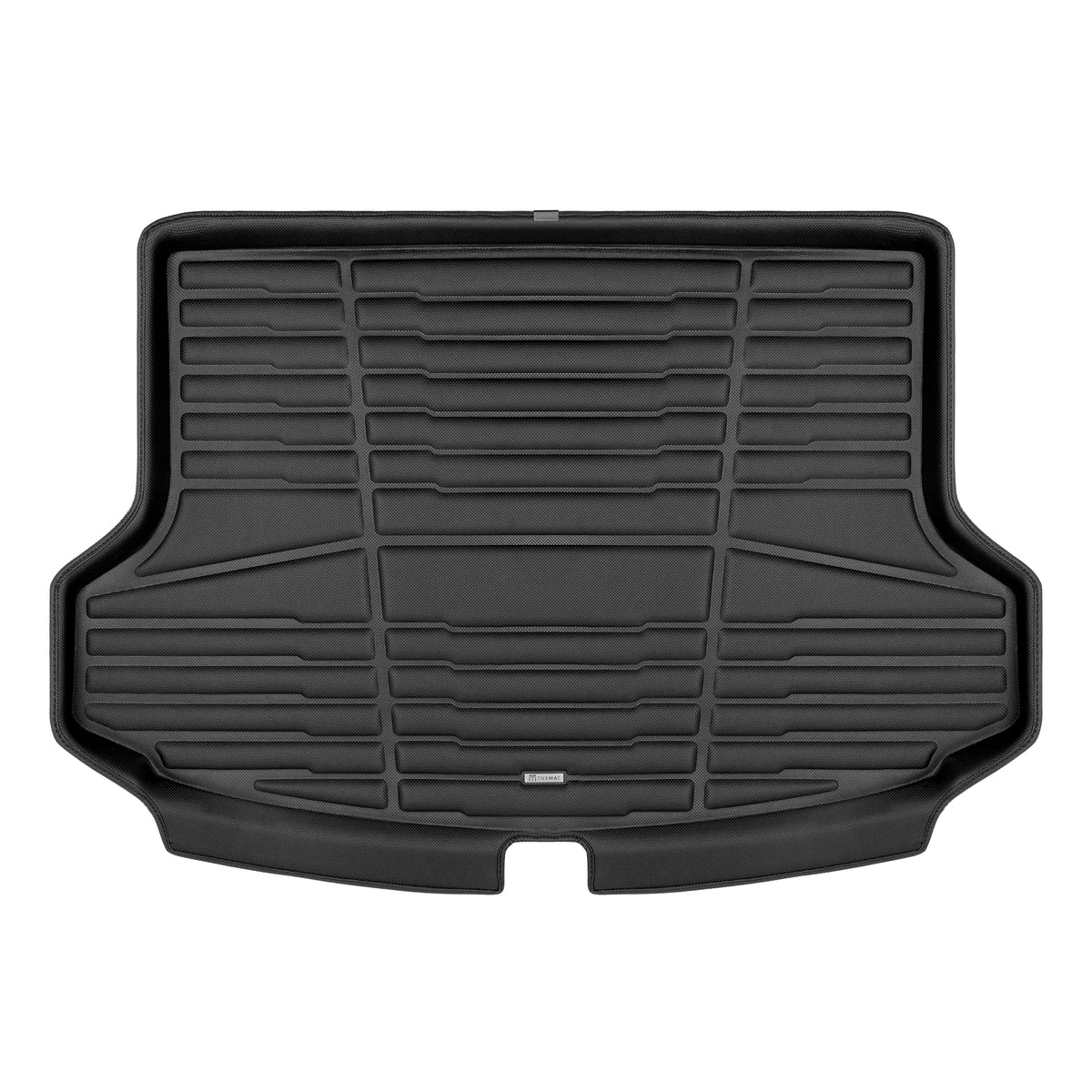 A set of black TuxMat trunk mats for Kia Seltos models.