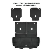 Black / Trunk Mats Only / TED5-2 -  SuperTrunk - Manual Third Row Seats - Complete Back Seat & Trunk Coverage ($199.80)