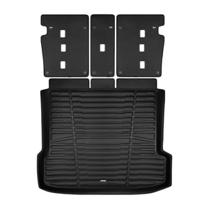 A set of black TuxMat trunk mats for BMW X6 models.