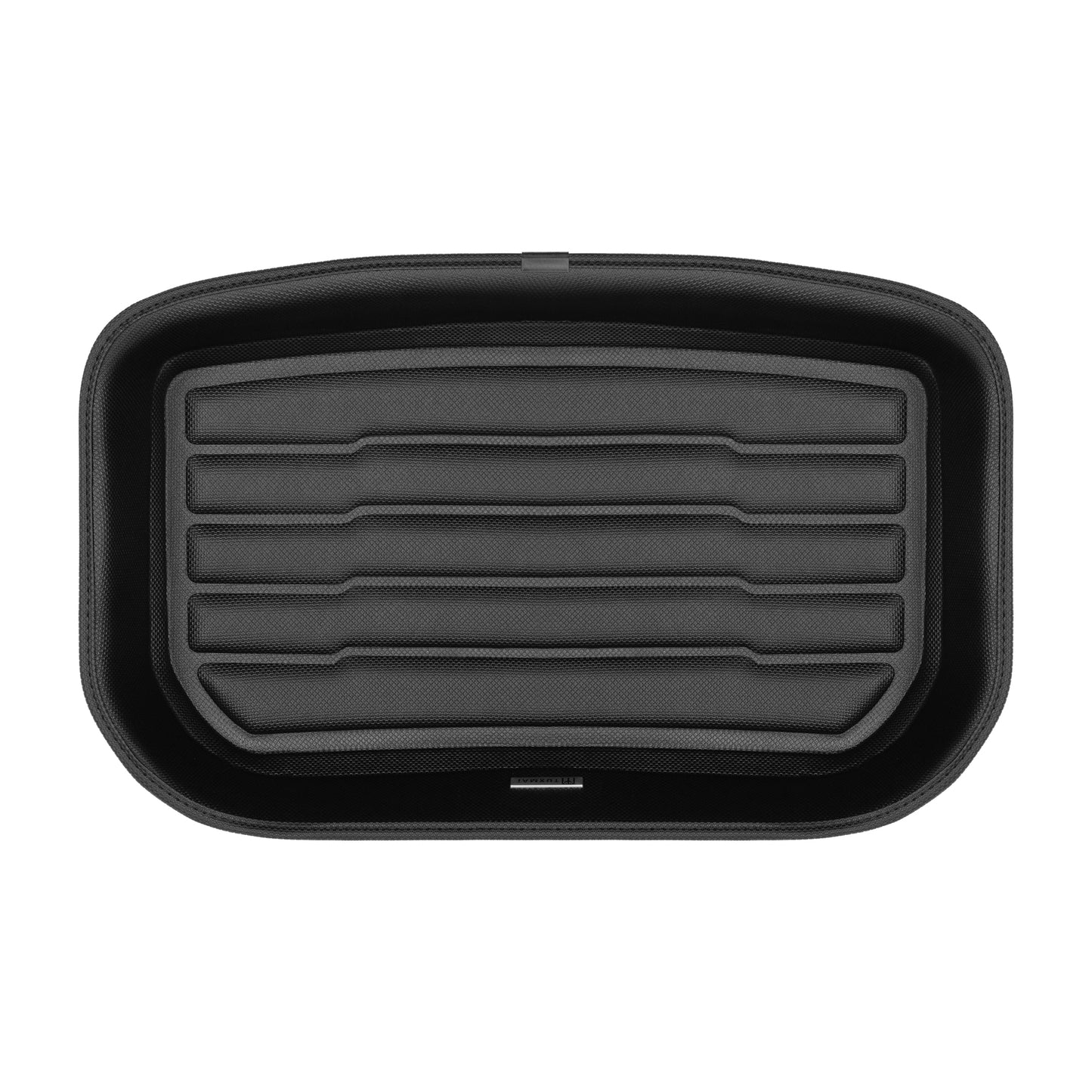 A set of black TuxMat trunk mats for Tesla Model Y models.
