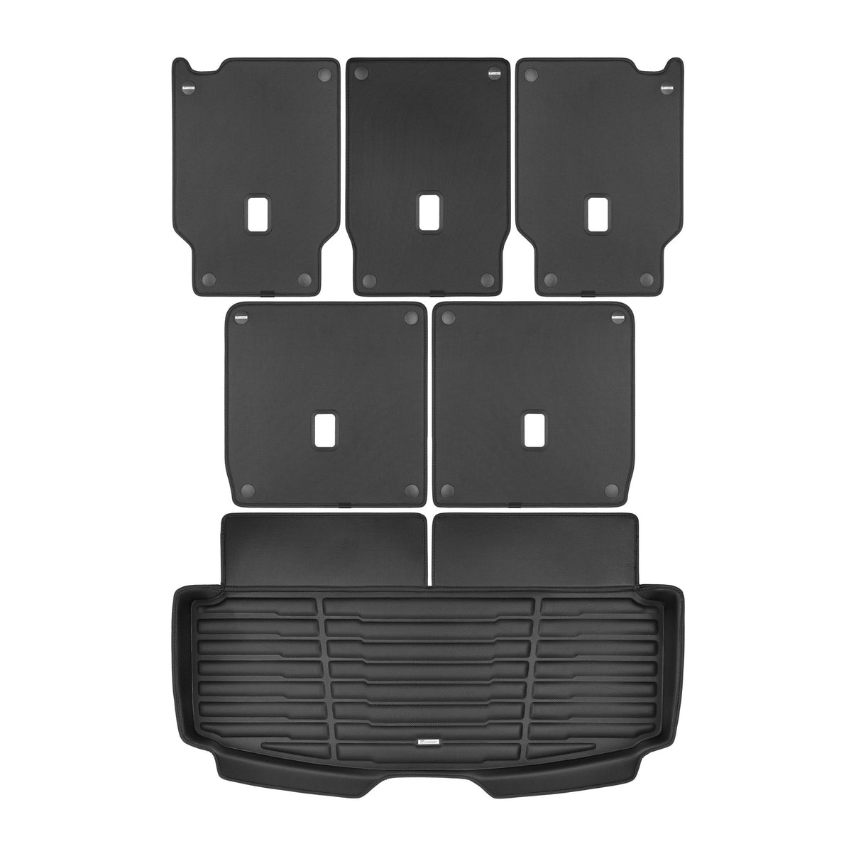 A set of black TuxMat trunk mats for Ford Explorer 7-Seater models.