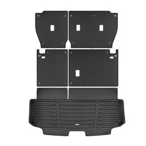 A set of black TuxMat trunk mats for Toyota Highlander models.