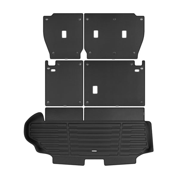 A set of black TuxMat trunk mats for Toyota Highlander models.