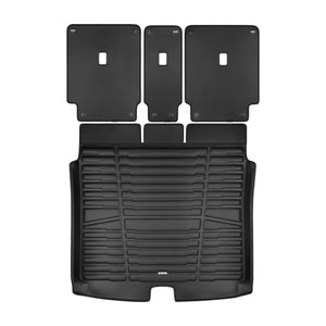 A set of black TuxMat trunk mats for Mercedes-Benz EQB models.