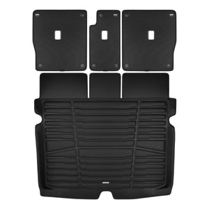 A set of black TuxMat trunk mats for Mercedes-Benz GLA models.