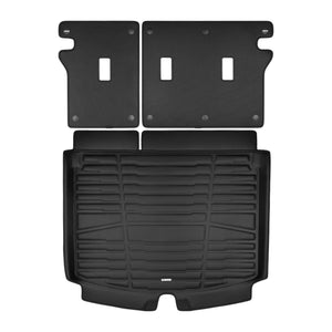 A set of black TuxMat trunks mats for Chevrolet TrailBlazer models.