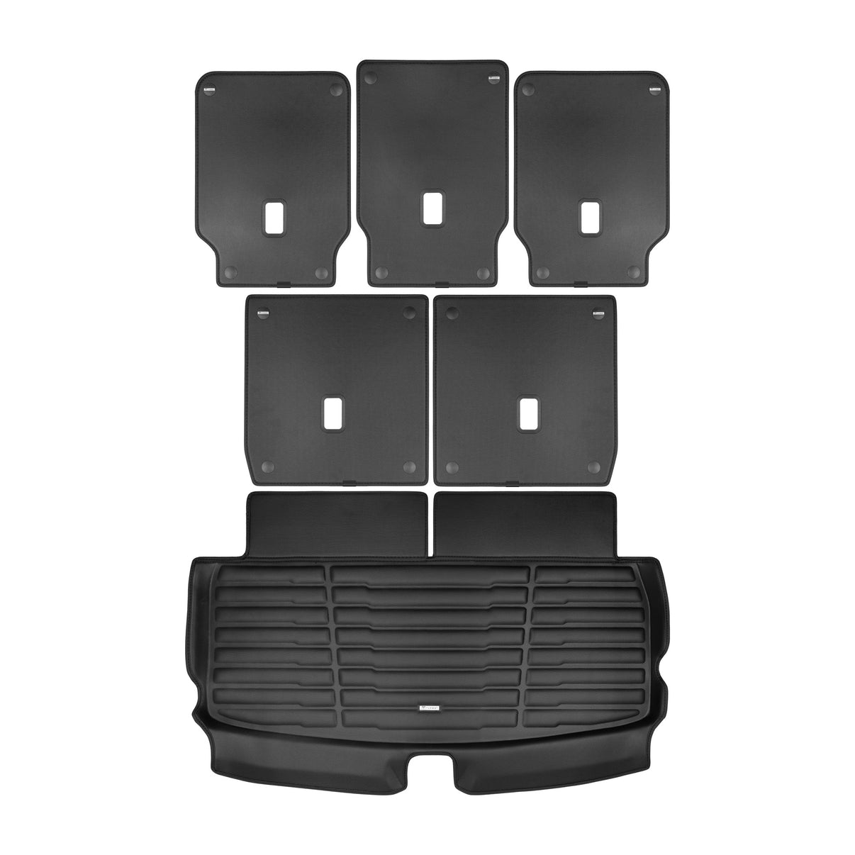 A set of black TuxMat trunk mats for Lincoln Aviator models.