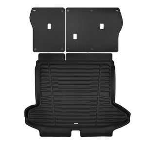 A set of black TuxMat trunk mats for Hyundai Tucson models.