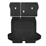 A set of black TuxMat trunk mats for Hyundai Tucson models.
