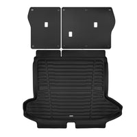 A set of black TuxMat trunk mats for Hyundai Tucson models.