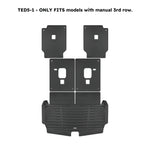 A set of black TuxMat trunk mats for Jeep Grand Cherokee L models.