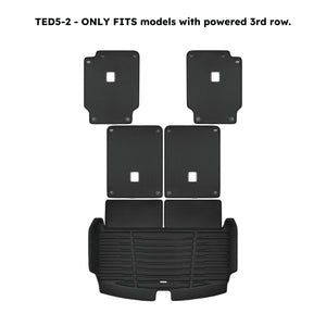 A set of black TuxMat trunk mats for Jeep Grand Cherokee L models.