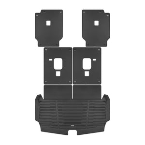 A set of black TuxMat trunk mats for Jeep Grand Cherokee L models.