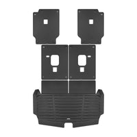 A set of black TuxMat trunk mats for Jeep Grand Cherokee L models.