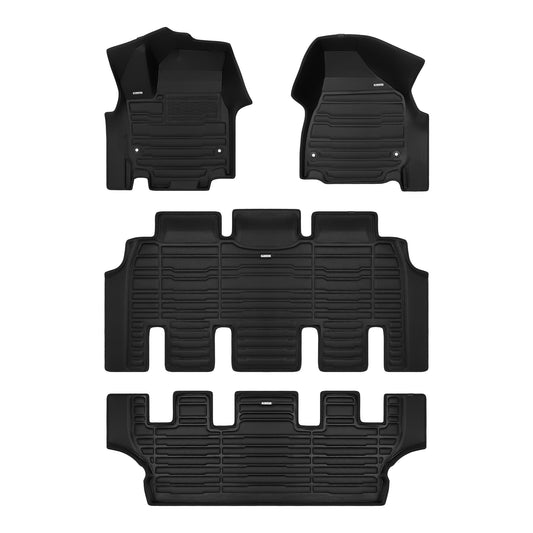 A set of black TuxMat car floor mats for Chrysler Pacifica models.