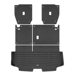 A set of black TuxMat trunk mats for Toyota Highlander models.