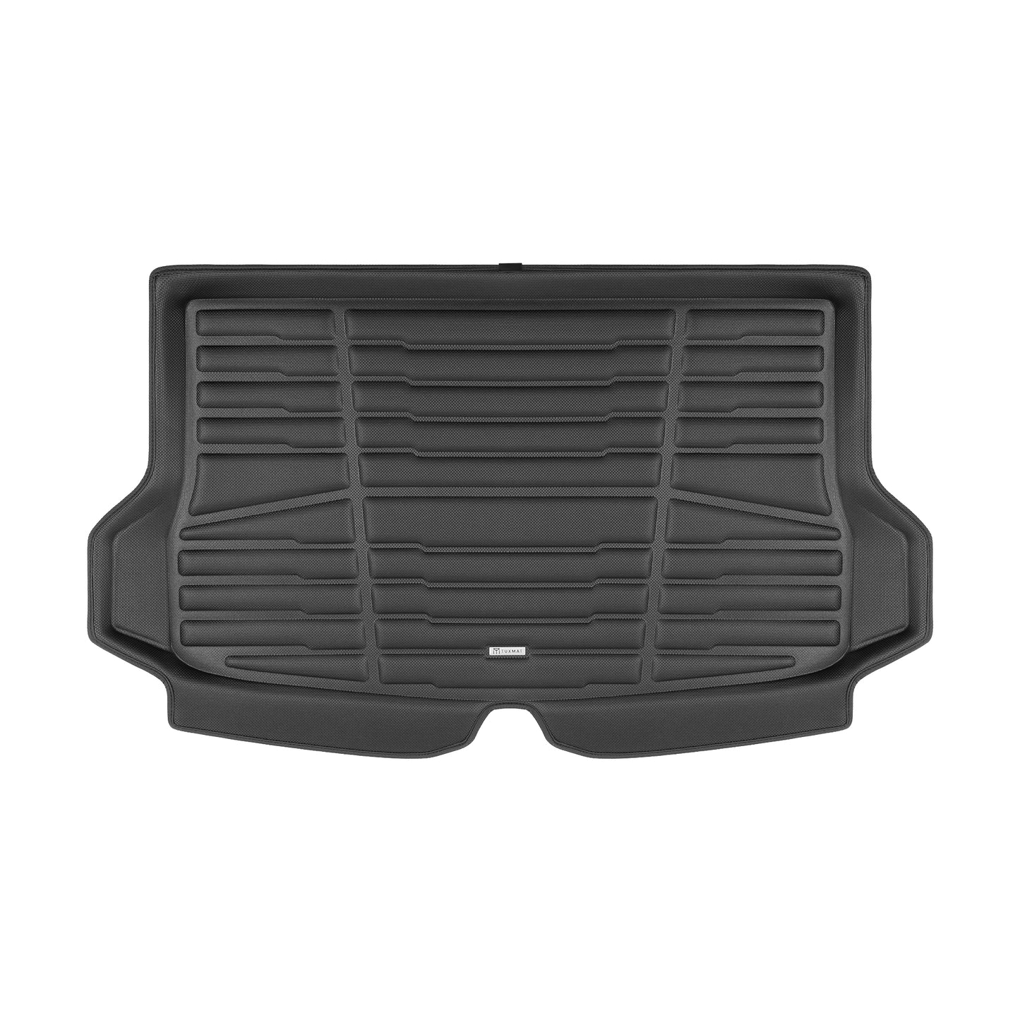 A set of black TuxMat trunk mats for Chevrolet Bolt EUV models.