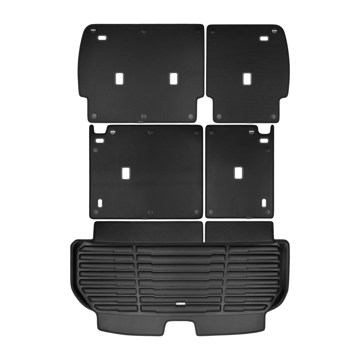 A set of black TuxMat trunk mats for Infiniti QX60 models.