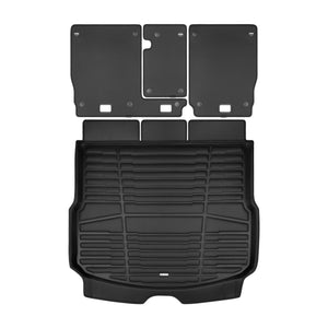 A set of black TuxMat trunk mats for Land Rover Discovery Sport models.