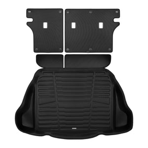 A set of black TuxMat trunk mats for Toyota Corolla Cross models.