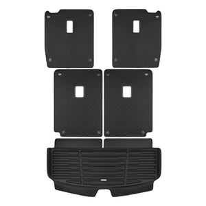 A set of black TuxMat trunk mats for Cadillac XT6 models.