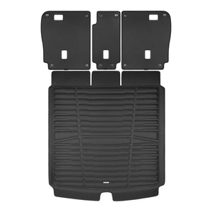 A set of black TuxMat trunk mats for Porsche Cayenne models.