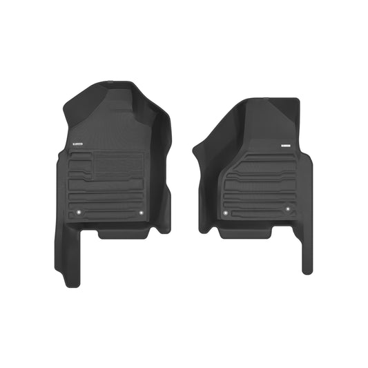 A set of black TuxMat car floor mats for Dodge Ram 1500 models.