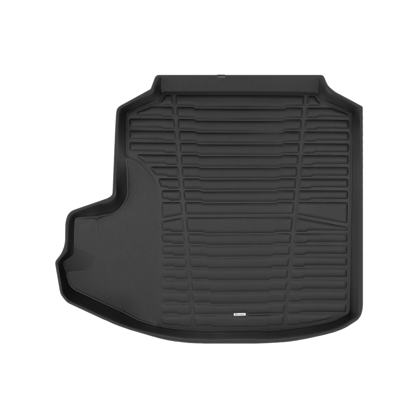 A set of black TuxMat trunk mats for Toyota Crown models.