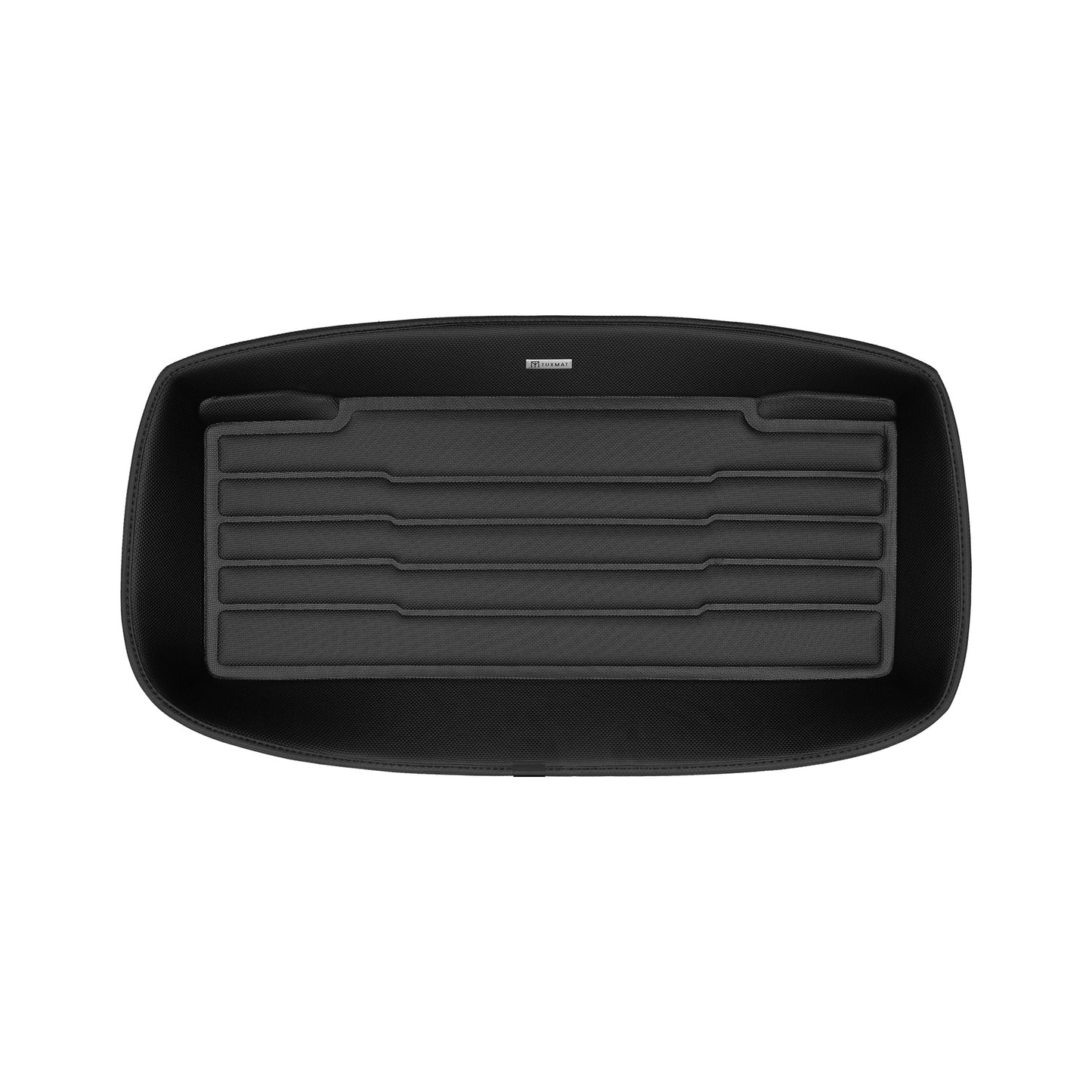 A set of black TuxMat trunk mats for MINI Cooper models.