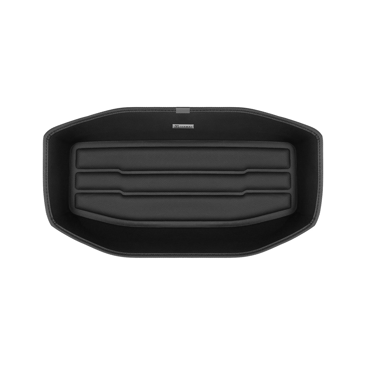 A set of black TuxMat trunk mats for Toyota bZ4X models.