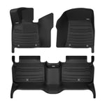 A set of black TuxMat car floor mats for Genesis G80 models.