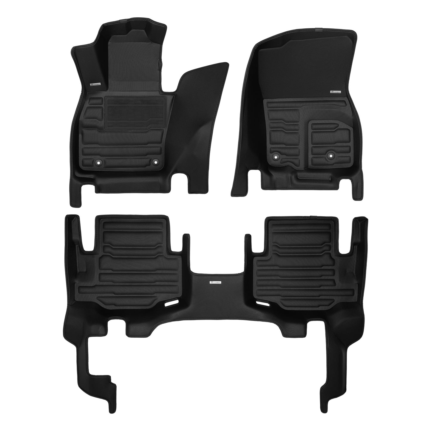 A set of black TuxMat car floor mats for Mazda CX-90 models.
