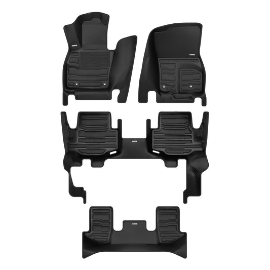A set of black TuxMat car floor mats for Mazda CX-90 models.